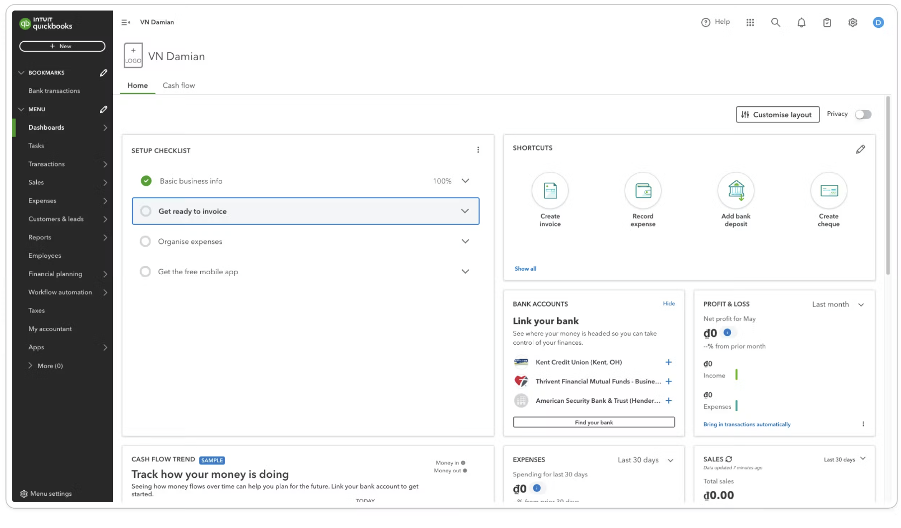 QuickBooks Online screenshot 1