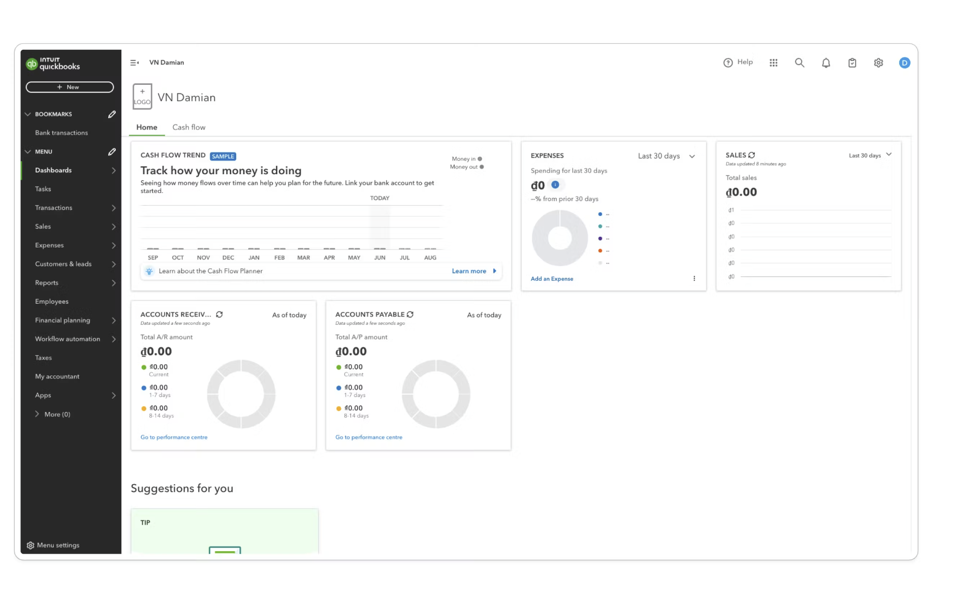QuickBooks Online screenshot 2