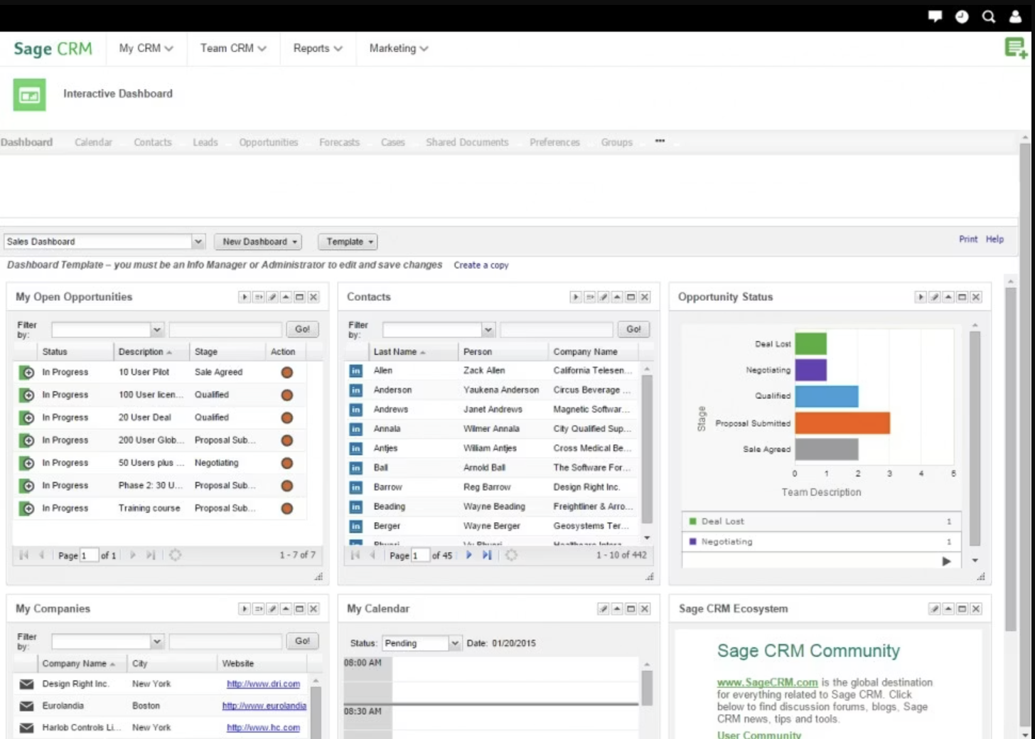 Sage CRM screenshot 1